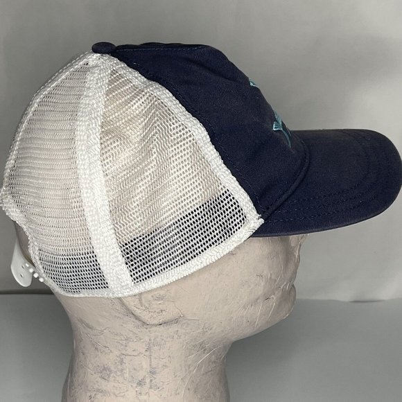 Patagonia Blue Geodesic Flying Fish Trident Mesh Back Adjustable Trucker Hat Cap - Picture 4 of 9